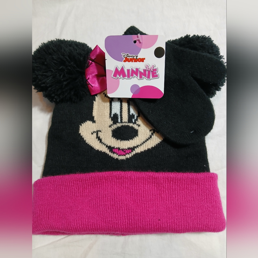 Minnie Mouse Image Laplander Beanie Hat And Mittens GlovesBrand New Girls Kids